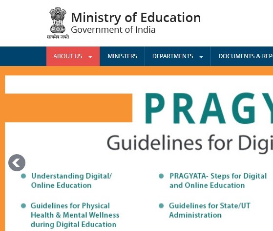 A screenshot of the revamped Ministry of Education website